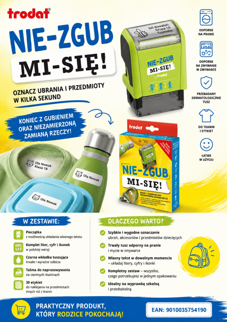 Pieczątka Trodat Nie-zgub Mi-się